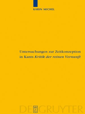 cover image of Untersuchungen zur Zeitkonzeption in Kants Kritik der reinen Vernunft